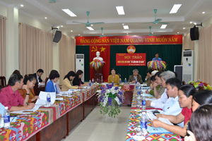Đồng chí Trần Đăng Ninh, Phó Bí thư TT Tỉnh ủy phát biểu tại hội thảo.